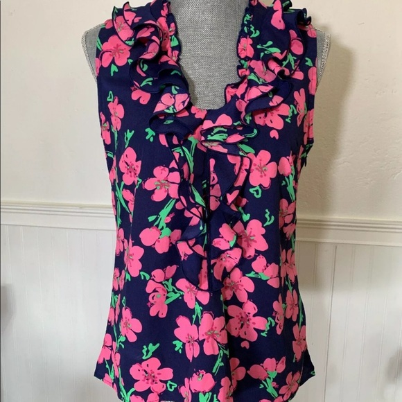 Lilly Pulitzer Tops - Lilly Pulitzer ruffle blouse size s sleeveless